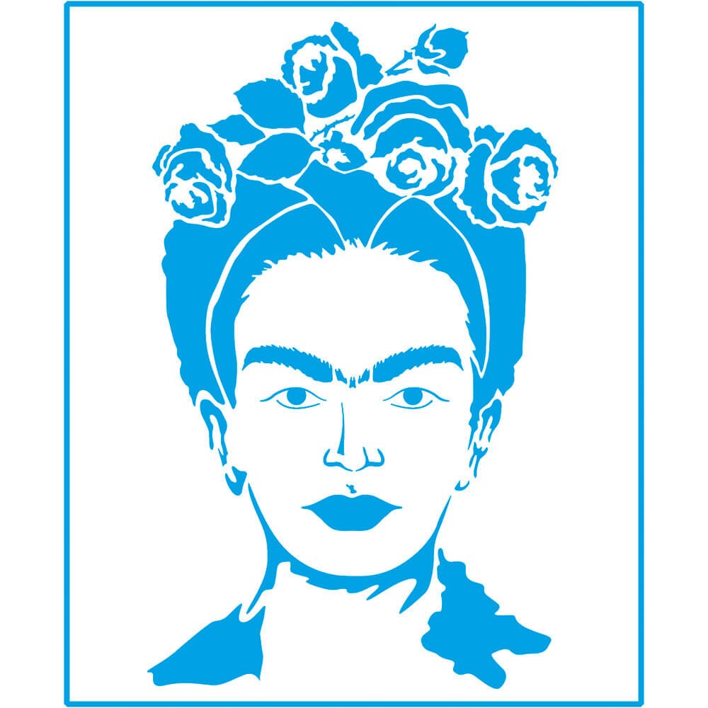 Stencil com a cara da Frida Khalo